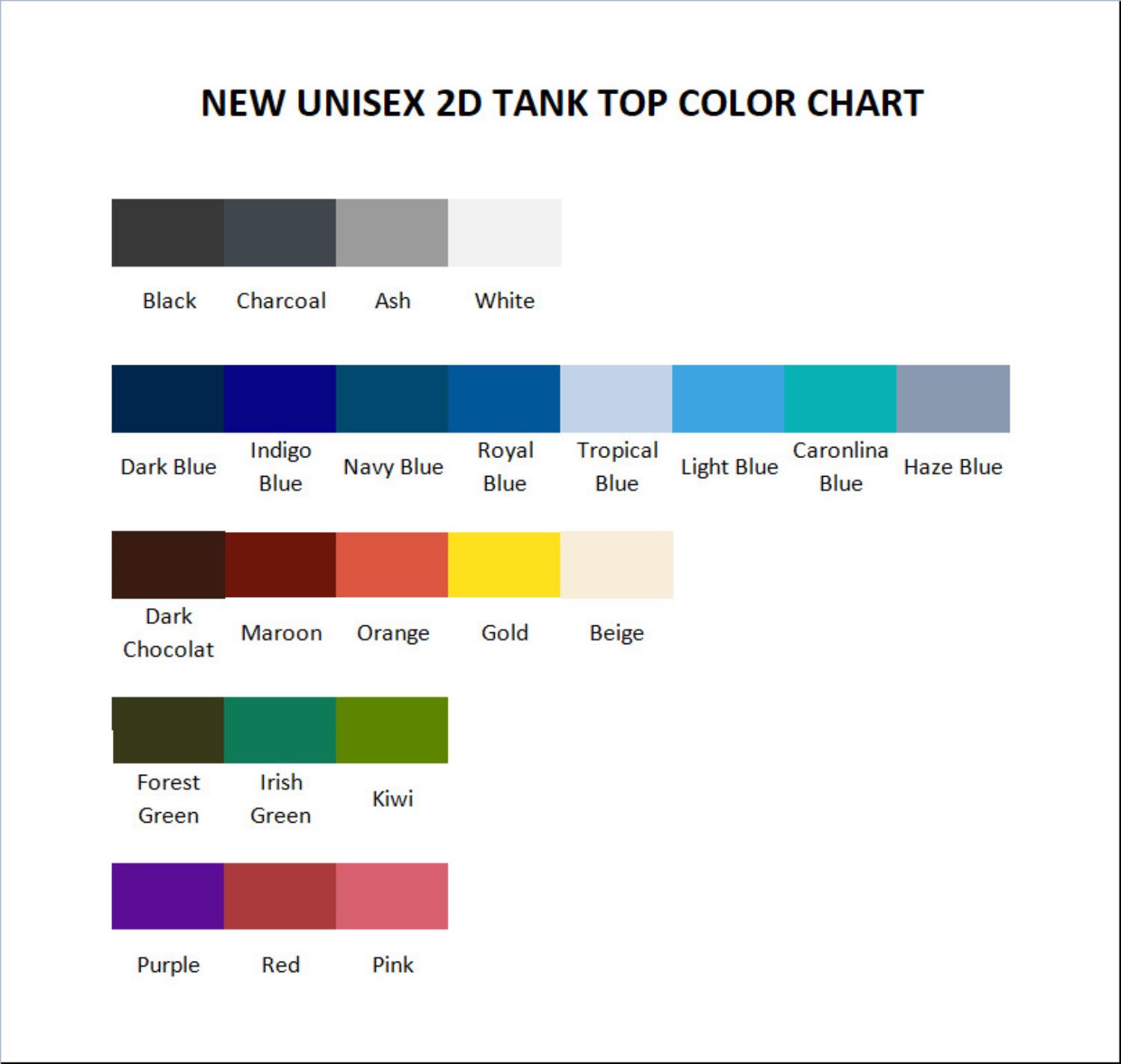 tank top color chart - Bendy And The Ink Machine Store